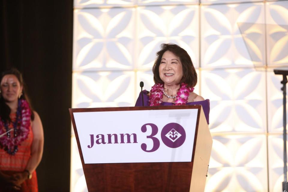 Tracey Doi announcing 2022 Lexus Opportunity Drawing winner